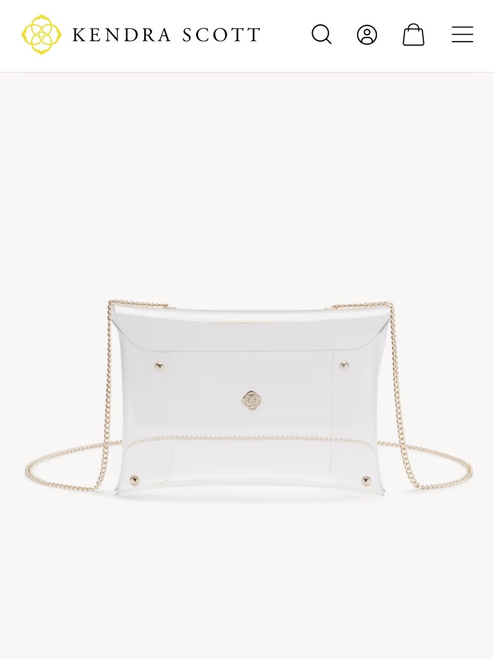 Kendra Scott Clear Crossbody Bag in Gold - Picture 2 of 7